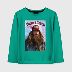 Лонгслив хлопковый детский Форест Гамп - Том Хэнкс, цвет: зеленый