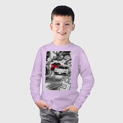Лонгслив хлопковый детский Lamborghini initial d, цвет: лаванда — фото 2