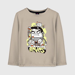 Лонгслив хлопковый детский Короли граффити, цвет: миндальный