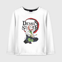 Лонгслив хлопковый детский Клинок рассекающий демонов Сабито, цвет: белый