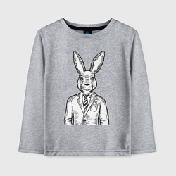 Лонгслив хлопковый детский Кролик в костюме, цвет: меланж