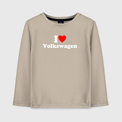 Лонгслив хлопковый детский I love Volkswagen, цвет: миндальный