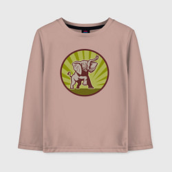 Лонгслив хлопковый детский Слоник, цвет: пыльно-розовый