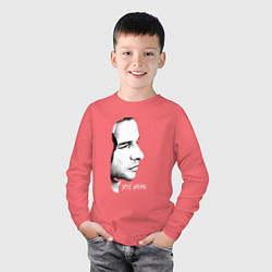 Лонгслив хлопковый детский Dave Gahan from depeche mode face, цвет: коралловый — фото 2