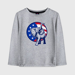 Лонгслив хлопковый детский USA elephant, цвет: меланж