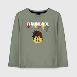 Лонгслив хлопковый детский Roblox pixel - роблокс пиксель видеоигра для детей, цвет: авокадо