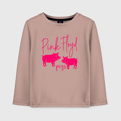 Лонгслив хлопковый детский Pink Floyd pigs, цвет: пыльно-розовый