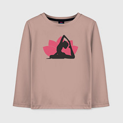 Лонгслив хлопковый детский Yoga lotus, цвет: пыльно-розовый