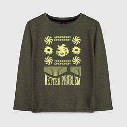 Лонгслив хлопковый детский Монро - Better Problem Streetwear, цвет: меланж-хаки