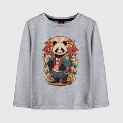 Лонгслив хлопковый детский Панда в японском стиле, цвет: меланж