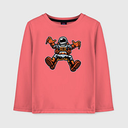 Лонгслив хлопковый детский Космонавт в пространстве, цвет: коралловый