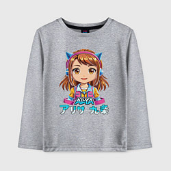 Лонгслив хлопковый детский Аля девочка аниме по русски, цвет: меланж