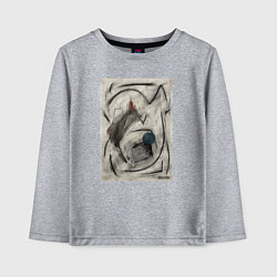Лонгслив хлопковый детский Абстрактная картина Forms, цвет: меланж