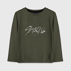 Лонгслив хлопковый детский Stray Kids металлик, цвет: меланж-хаки
