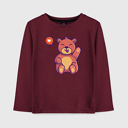 Лонгслив хлопковый детский Lovely bear, цвет: меланж-бордовый