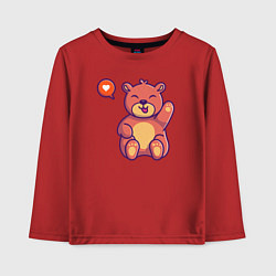 Лонгслив хлопковый детский Lovely bear, цвет: красный