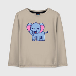 Лонгслив хлопковый детский Радостный слон, цвет: миндальный