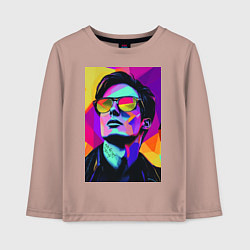Лонгслив хлопковый детский Портрет Дурова pop art, цвет: пыльно-розовый
