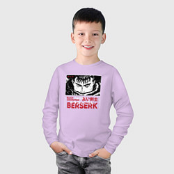 Лонгслив хлопковый детский Берсерк Berserk черный рыцарь Black Swordman, цвет: лаванда — фото 2