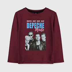 Лонгслив хлопковый детский Depeche Mode Vintage, цвет: меланж-бордовый