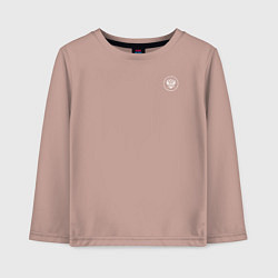 Лонгслив хлопковый детский Сокрушу пред ним врагов его герб белый на узорном, цвет: пыльно-розовый