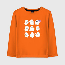 Лонгслив хлопковый детский Милые призраки, цвет: оранжевый