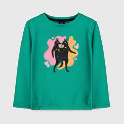 Лонгслив хлопковый детский Танец лисичек, цвет: зеленый