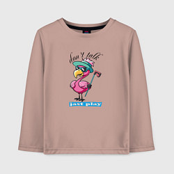 Детский лонгслив Розовый фламинго играет в гольф