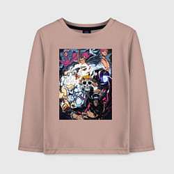 Лонгслив хлопковый детский Ван-Пис Йонко пираты, цвет: пыльно-розовый