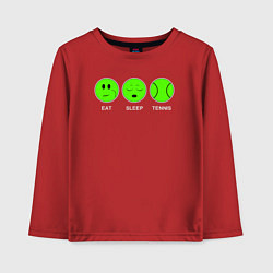 Лонгслив хлопковый детский Eat sleep tennis, цвет: красный