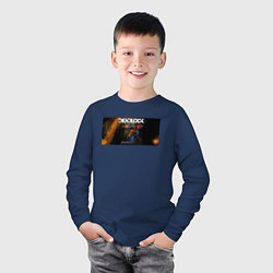 Лонгслив хлопковый детский Deadlock Infernus, цвет: тёмно-синий — фото 2