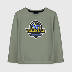 Лонгслив хлопковый детский Чемпионат по волейболу, цвет: авокадо