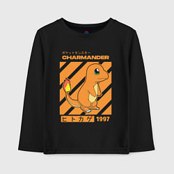 Лонгслив хлопковый детский Покемоны Чармандер Charmander, цвет: черный