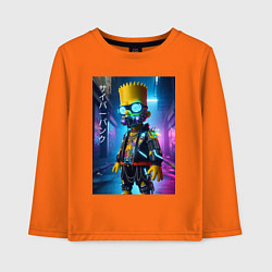 Лонгслив хлопковый детский Барт Симпсон в респираторе - нейроарт, цвет: оранжевый