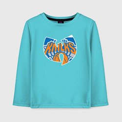 Лонгслив хлопковый детский Wu-tang knicks, цвет: бирюзовый