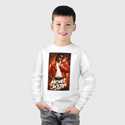 Лонгслив хлопковый детский Michael Jackson in the red jacket, цвет: белый — фото 2