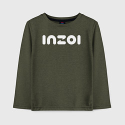 Лонгслив хлопковый детский Inzoi logo, цвет: меланж-хаки