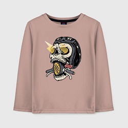 Лонгслив хлопковый детский Смертельный байк, цвет: пыльно-розовый