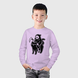 Лонгслив хлопковый детский Жнец и его кот, цвет: лаванда — фото 2
