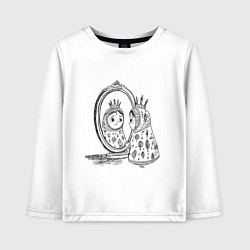 Лонгслив хлопковый детский Принцесса в раздумьях, цвет: белый