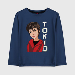 Лонгслив хлопковый детский Tokio - money heist, цвет: тёмно-синий