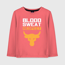 Лонгслив хлопковый детский Blood sweet respect logo, цвет: коралловый