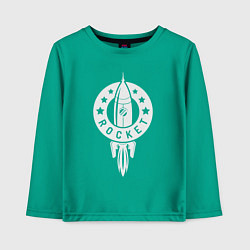 Лонгслив хлопковый детский Rocket, цвет: зеленый