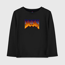 Лонгслив хлопковый детский Doom logotype, цвет: черный