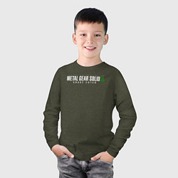 Лонгслив хлопковый детский Metal gear solid 3 Snake eater logo, цвет: меланж-хаки — фото 2