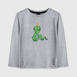 Лонгслив хлопковый детский Змейка - символ года, цвет: меланж