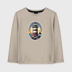 Лонгслив хлопковый детский На маяк, цвет: миндальный