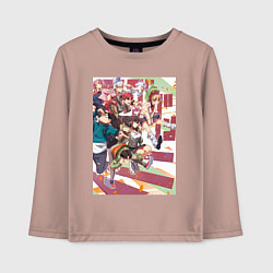 Лонгслив хлопковый детский Дандадан: Момо Аясэ, цвет: пыльно-розовый