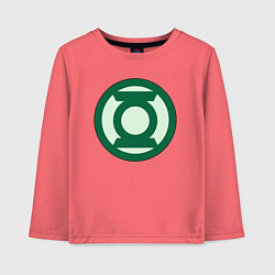 Лонгслив хлопковый детский Green lantern logo, цвет: коралловый