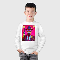 Лонгслив хлопковый детский Cyber godfather Homer Simpson - mafia, цвет: белый — фото 2